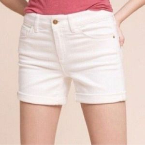 Anthropologie Pilcro and Letterpress Script white denim shorts. Sz 25. Like new